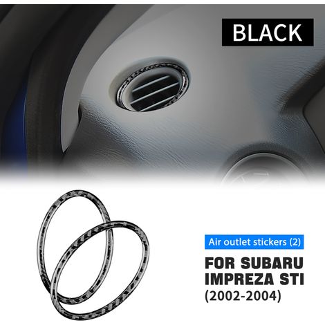 (Sortie d'air) Cache en fibre de carbone véritable compatible avec Subaru Impreza STI 2002, 2003 et 2004 : accessoire intérieur, panneau de commande multimédia. (1/5)
