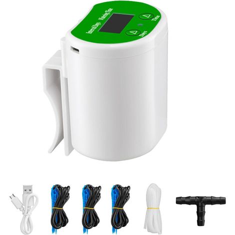 Système d'arrosage automatique Dispositif d'abreuvoir chronométré Jardin Terrasse Kit d'irrigation goutte à goutte pour plantes en pot Arrosage de vacances (pour 12 plantes en pots)