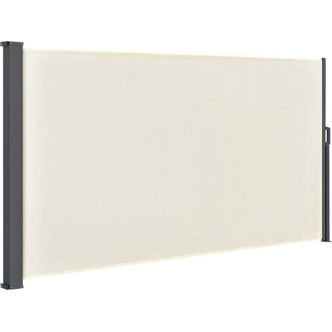 Tenda laterale Dubai 180x300 cm beige – paravento estensibile e opaco, frangivista e frangivento per balcone e terrazza, con staffa a muro (1/3)