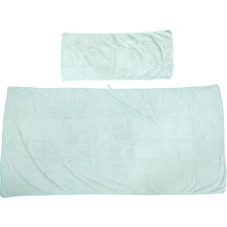 Peignoir En Velours Corail Et Serviette Pour Femme - Ensemble Bain Spa Sauna - Vert Clair - 1 Pièce (1/5)