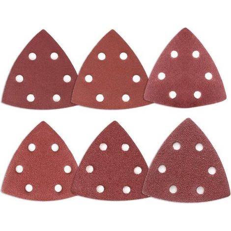Delta-Triangles de Ponçage,120 pièces 6 Trous Triangles Abrasifs Delta Mixpack (20 x grain 40-60-80-120-180-180-240 chacunPapier (1/2)