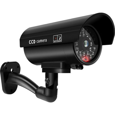 Camera Factice - Solaire - Etanche IP65 - LED Clignotante - Blanc - ABS - Extérieur - 1 Pièce