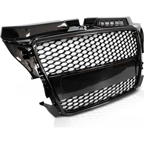Grille de calandre en ABS pour Audi A3 8P de 2008 a 2012 Look Sport Noir brillant-38601527