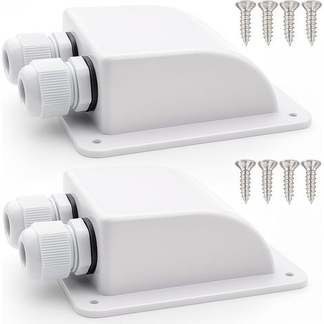 Presse-étoupe d'entrée de Câble Solaire Etanche, Double Presse-étoupe D'entrée Câble pour Tous Les Types Câbles 6mm² à 12mm² pour Panneaux Solaires sur Remorque, Bateau (Blanc, Lot de 2) (1/5)