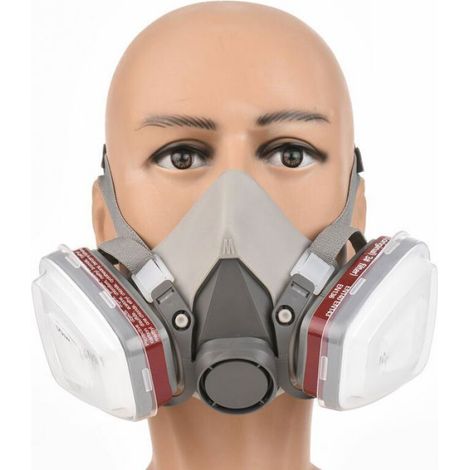 Demi-masque Respirateur - Silicone Plastique - Pour Peinture Soudage Ponçage Travail Du Bois - 1 Pièce (1/4)