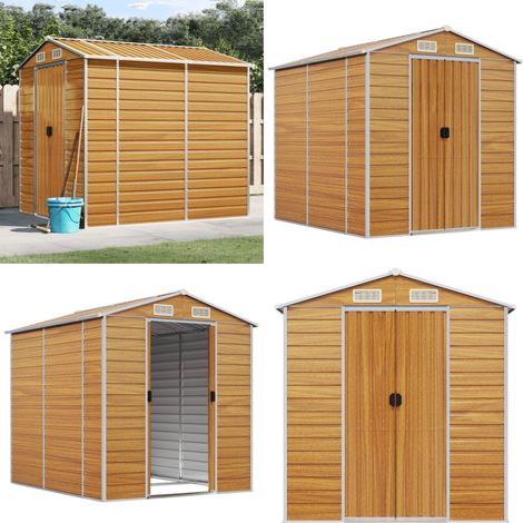 Gerätehaus Hellbraun 191x215x198 cm Verzinkter Stahl - Geräteschuppen - Gartenhaus - Werkzeuglager - Outdoor-Lagerraum - Stauraum - Home & Living (1/5)
