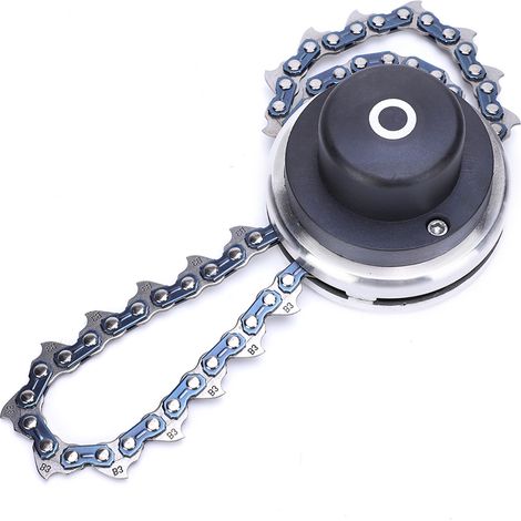 Tête de débroussailleuse à chaîne hélicoïdale 65Mn, accessoire tondeuse jardin, coupe-bordures, noir (1/5)