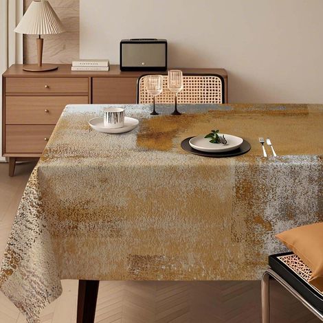 Nappe 140x200 cm Marron Lavable Rectangulaire Kunst Gemälde Design