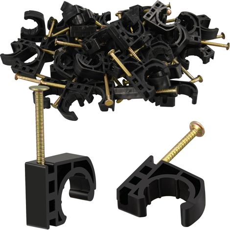 Lot de 50 crochets en J demi-colliers 1/2" avec clous pour tuyaux PEX, cuivre et CPVC (1/5)