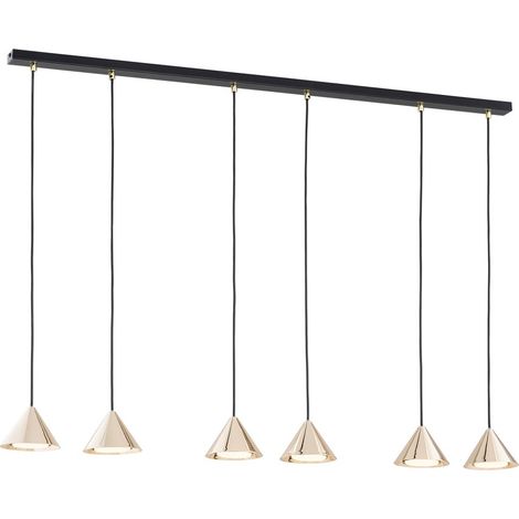 Lampada a Sospensione Elit, Acciaio verniciato a polvere, Nero, Oro, 116x100x12 cm (1/5)