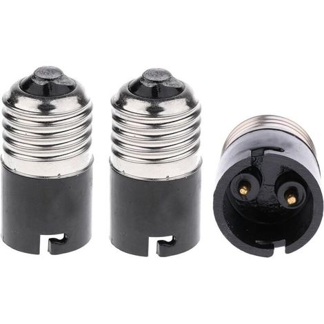 Adaptateur convertisseur ampoule E27 vers B22 (lot de 3) - Noir - Adaptateur convertisseur ampoule E27 vers B22 (lot de 3) - Noir (1/4)