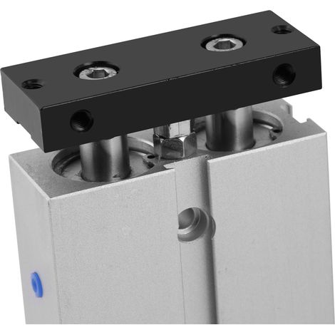 1pc Cylindre Pneumatique Double Effet en Alliage d'Aluminium, Alésage 20mm Course 100mm avec Double Tige (1/5)