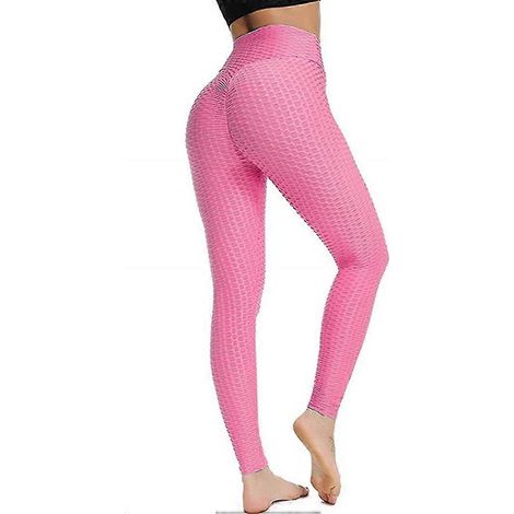 Leggings effet push-up et anti-cellulite pour femmes, pantalon de yoga taille haute (Rose XS) (1/5)