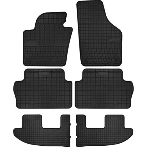 Tapis de sol en caoutchouc pour : Seat Alhambra II monospace 7 places (2010-2018) - noirs, sur mesure (1/5)