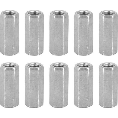 10 écrous à tige longue M8, écrous hexagonaux à manchon, fixations filetées d'écartement (M830) (1/5)