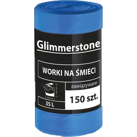 SACCHI PER SPAZZATURA LEGATI GLIMMERSTONE 35L ​​150 PZ, SPESSORI, QUALITÀ RESISTENTE
