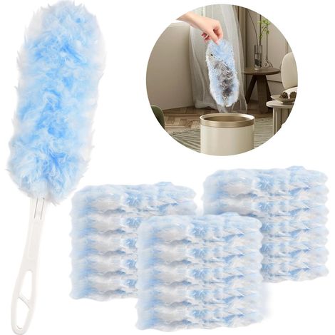 30 Stück Staubmagnet für Swiffer Staubmagnet Nachfüllpack,Staubwedel Nachfüllpack für Swiffer Duster,Staubmagnet zum Reinigen von Staub Schmutz Tierhaare Autos,Parfümfrei (1/5)