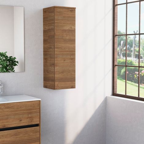Inda - Colonna bagno con anta SX e 3 ripiani 30x102 cm - Rovere (1/4)