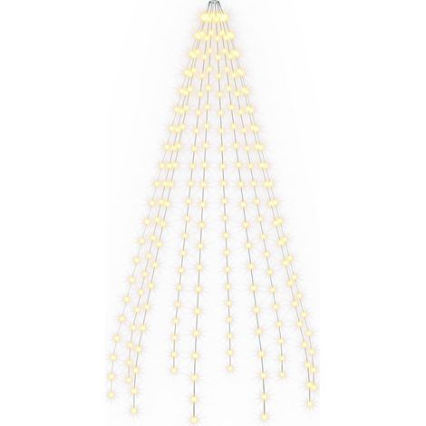 Luces del árbol de Navidad 210 LED Blanco Cálido 210 cm vidaXL (1/5)