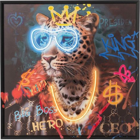 Tableau à LED "Jaguar" 83x83cm Multicolore (1/5)