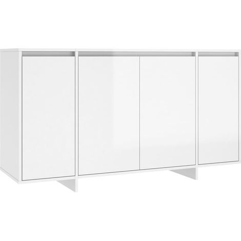 Maison Exclusive - Buffet blanc brillant 135x41x75 cm bois d'ingénierie