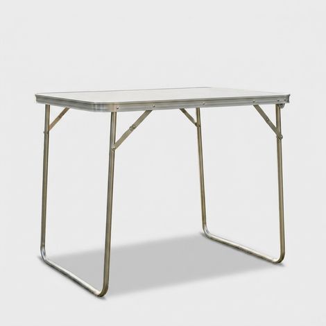 Mesa metálica plegable ajustable 80x60cm blanco (1/3)
