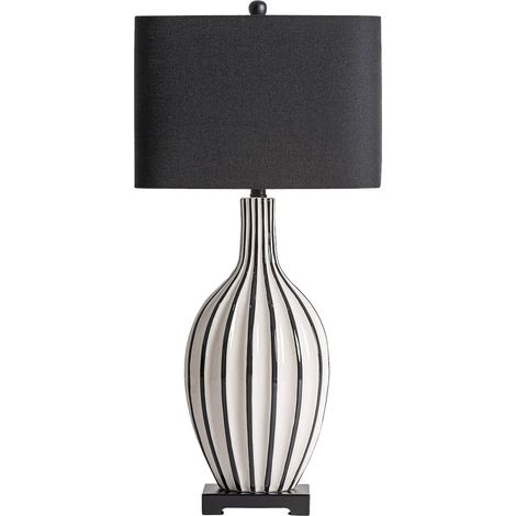 Lampe de salon classique en céramique blanche finition vieillie - Blanc finition vieillie (1/4)