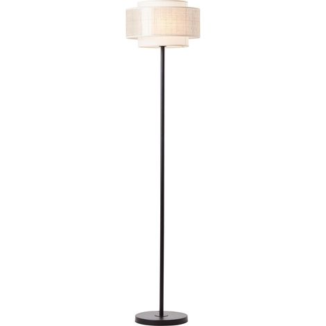 BRILLIANT Lampe, Odar Standleuchte 1flg schwarz/beige, 1x A60, E27, 42W, Mit Fußschalter (1/4)
