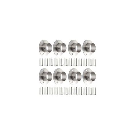Supports de tringle à vêtements robustes en acier inoxydable de 38 mm pour placard, supports de tringle de douche, fixations de tringle, supports de tringle à vêtements (8 pièces, argent) (1/5)