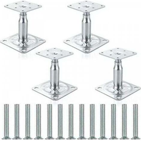 Support de colonne galvanisé réglable de 100 à 150 mm, support de toit de construction robuste - Lot de 4 (1/4)