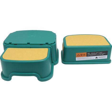 Lot de 3 marchepieds pour enfants, stables et antidérapants, avec bords lisses, pour salle de bain, toilettes et cuisine (vert). (1/5)