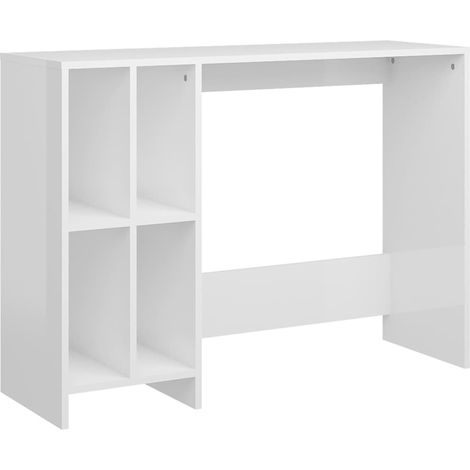 Maison Exclusive - Scrivania Portatile Bianco Lucido 102,5x35x75 cm Multistrato (1/5)
