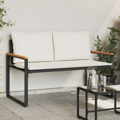 Maison Exclusive - Bank mit Kissen Schwarz und Cremeweiß 115 x 65 (1/5)