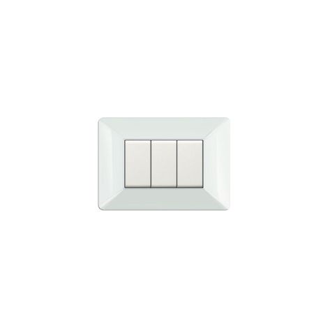 Placca Easy 3 Moduli Bianco ( Elettrocanali Cod. Ecse9803Wh )