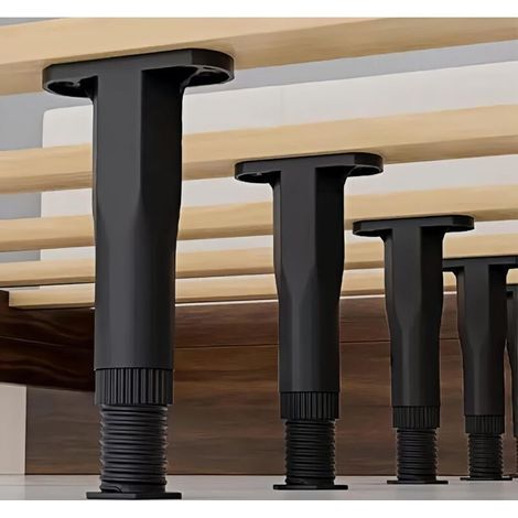 Pieds de support de lit réglables haute résistance pour lattes, cadres de lit, plates-formes, lits, 4 pièces (1/5)