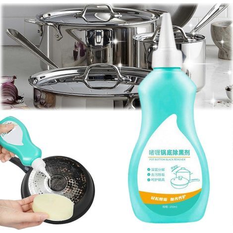 Gel nettoyant magique pour casseroles et poêles. gel nettoyant noir pour le fond des casseroles. pour poêles (1/4)