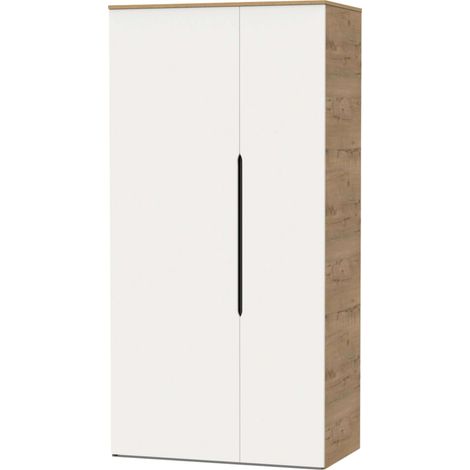 Armario Bruselas 2 Puertas Color Blanco Roble Gold 100x200x57cm Dormitorio (1/5)