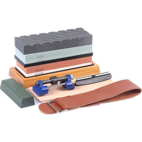White corundum sharpening stone 400-80000 grit - knife/tool sharpening, angle guide, kitchen DIY (1/5)