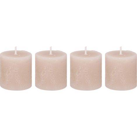 Lot de 4 Bougies Votives "Rustic" 4,5cm Taupe (1/4)