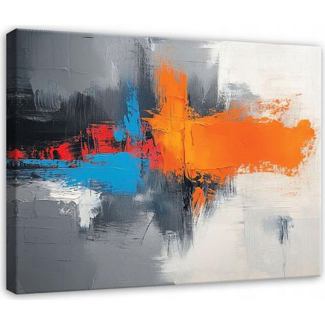 Peinture abstraite couleur grise pour chambre salon sur toile 120x80 (1/3)