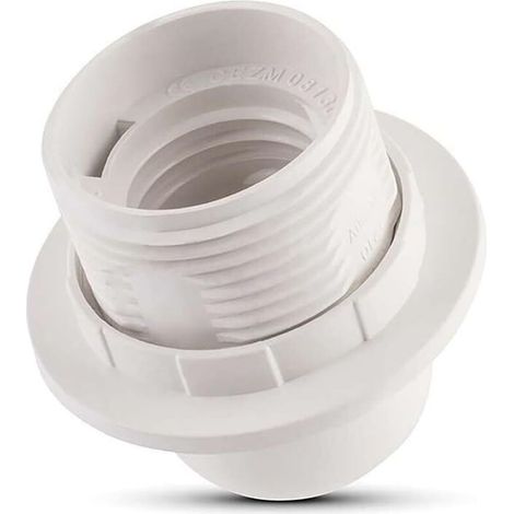 Portalampada E27 in termoplastica bianca, 1 pezzo (1/4)