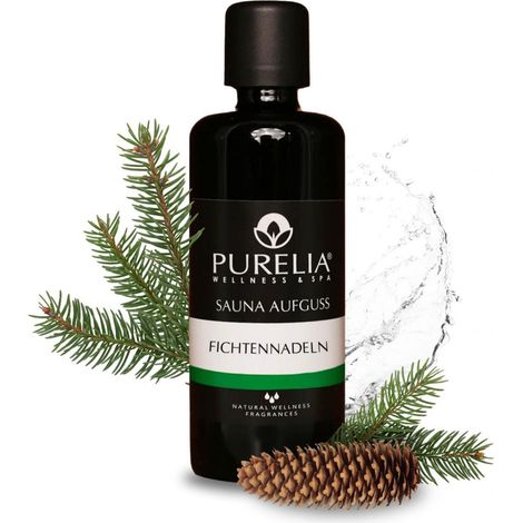 PURELIA Saunaaufguss Konzentrat Fichtennadel 100 ml natürlicher Sauna-aufguss - reine ätherische Öle