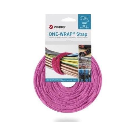 Velcro Bande ONE-WRAP rose 13 mm x 200 mm paquet 100