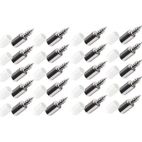 25,5 x 7,5 mm, 20 Stück Laminatträger für Schrankfronten mit Gummimanschette, Harte, rutschfeste Trennnägel für Kleiderschränke, Glastrennnägel, Träger