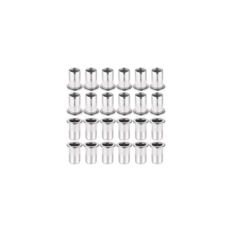 60 PCS M5/6/8 Acier Inoxydable 304 Rivet Écrou,Écrous à Sertir Rivet Écrou à Tête Plate Nutsert en Acier Écrou Outil Plat Tête Filetée Rivet Nutsert Ecrous de Rivet Insert Filetage Métrique H26 (1/5)