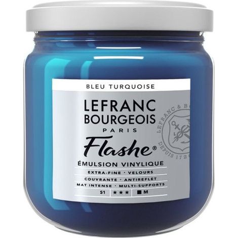 Peinture vinylique - Flashe - Bleu turquoise - 050 - Lefranc Bourgeois - 400ml