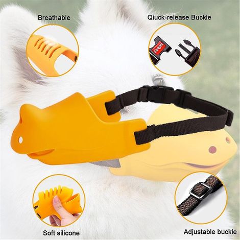 Bâillon anti-morsure en silicone ajustable pour chien (1/3)