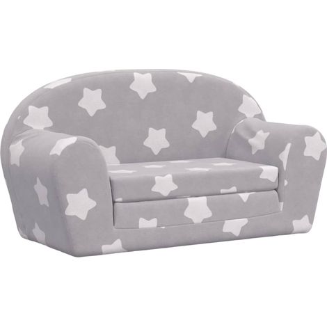 Canapé-lit,Canapé convertible enfant 2 places gris clair étoiles peluche douce CFW19638 (1/5)