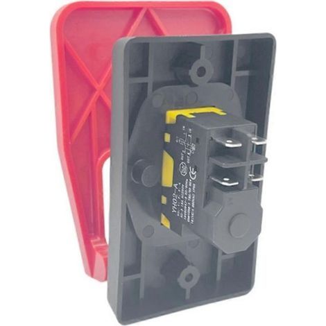 Interrupteur à bouton-poussoir d'arrêt d'urgence 4 broches sur couvercle rouge, 250 V, 16 A, avec protection contre les coupures de courant et interrupteur de démarrage électromagnétique (1/5)