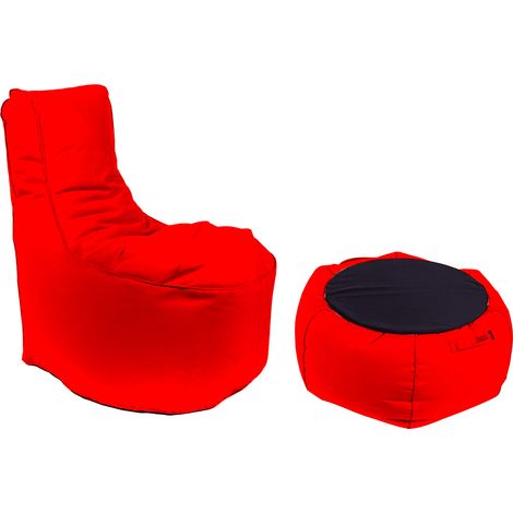 Poltrona Pouf e Tavolino in Acrilico Pomodone Rosso (1/5)
